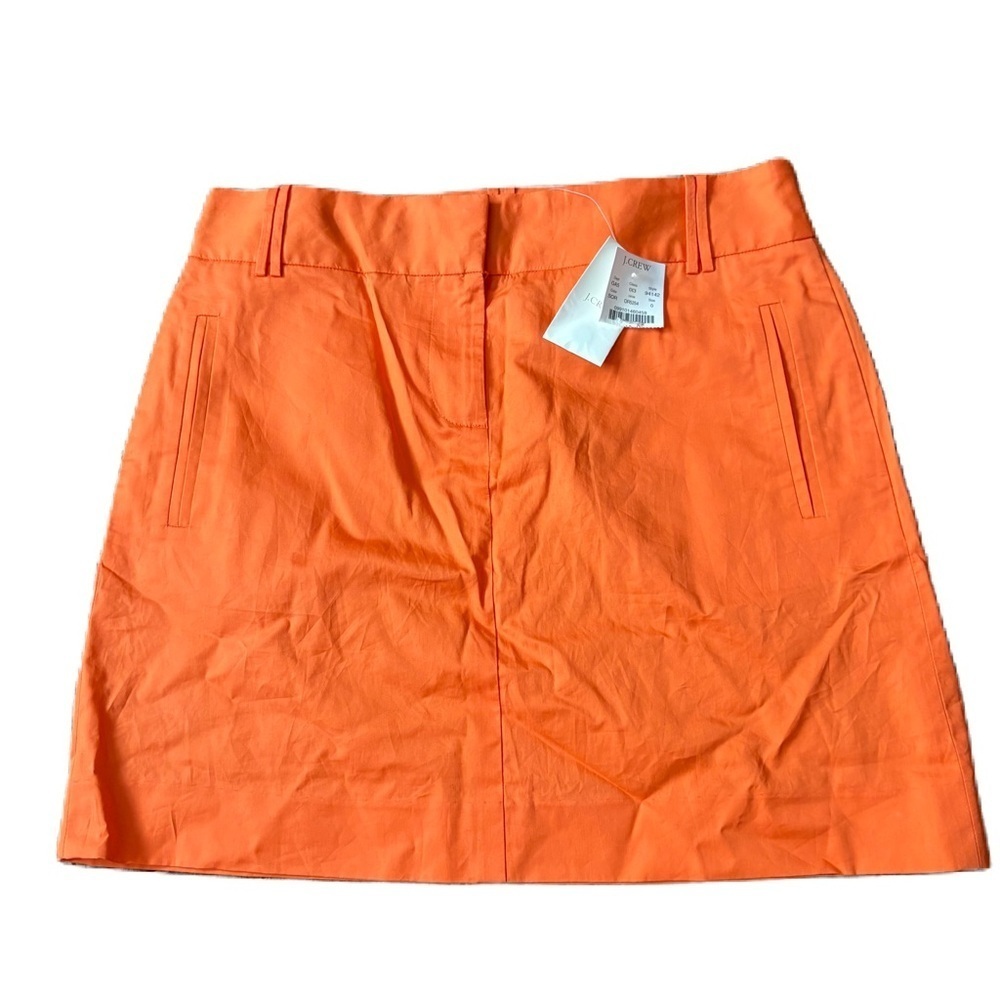 J. Crew Vibrant Orange Mini Skirt Neon Bright NEW Sz 0 Vintage Y2K 90s